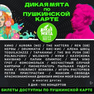 На фестиваль «Дикая Мята» можно купить билет по Пушкинской карте
